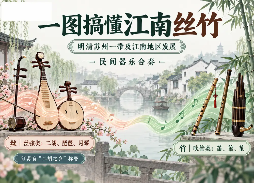 江南丝竹乐器分类考点图（导游学霸·科四江苏）