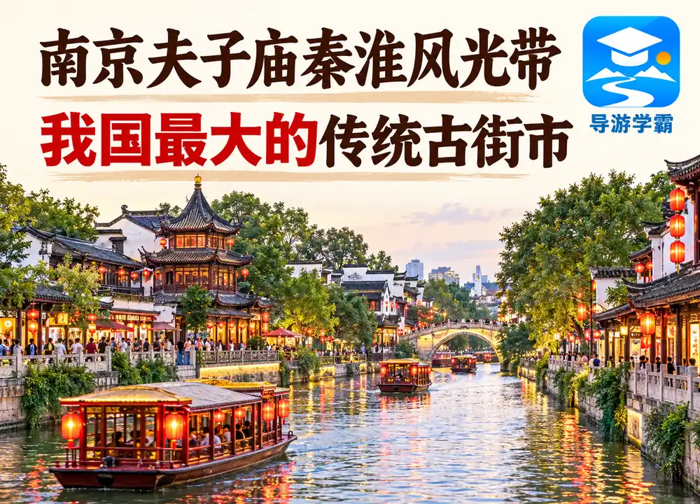 南京夫子庙秦淮风光带古街市考点图（导游学霸·科四江苏）