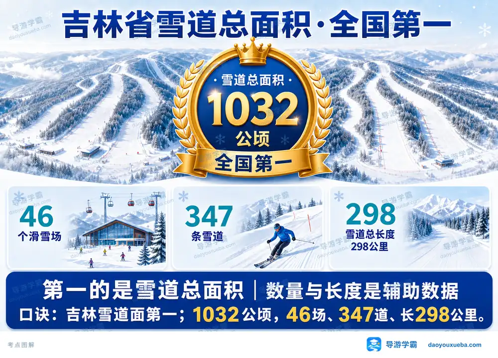 吉林雪道总面积全国第一考点图(导游学霸·科四吉林)