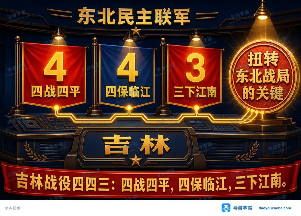 吉林解放战争三战役考点图（导游学霸·科四吉林）