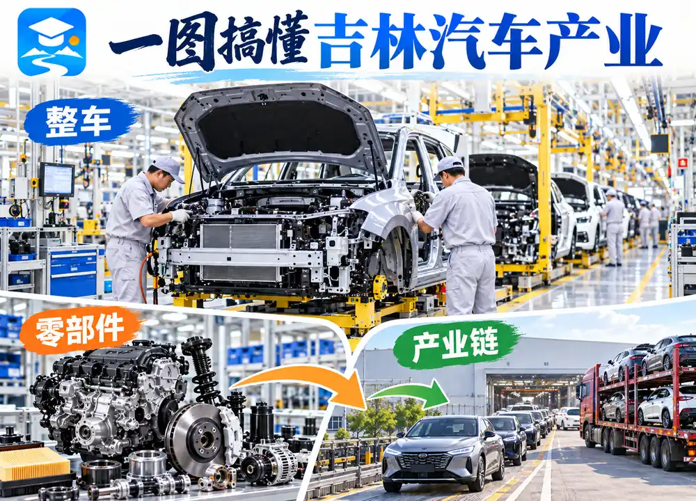 吉林汽车与零部件产业链考点图（导游学霸·科四吉林）