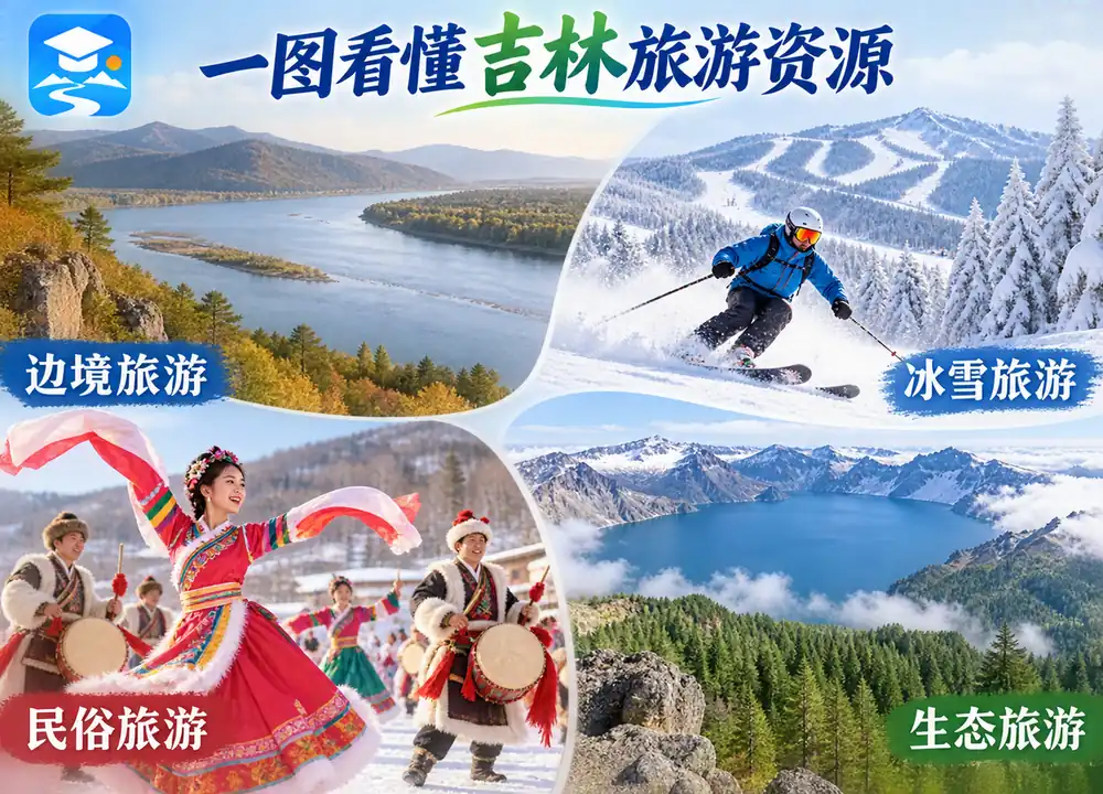 吉林四类核心旅游资源盘点考点图（导游学霸·科四吉林）