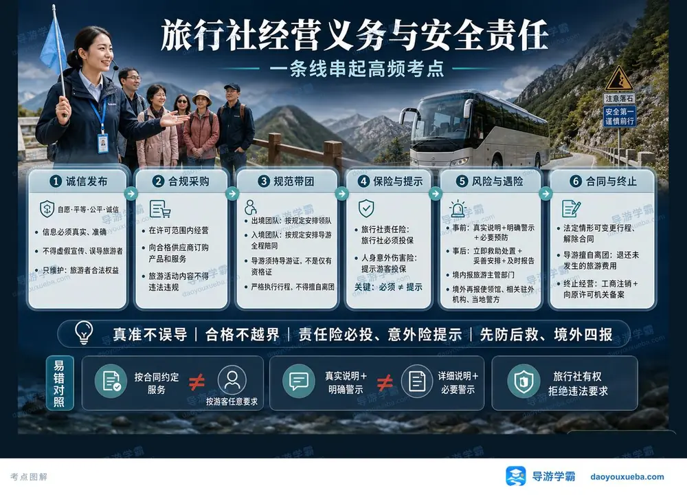 旅行社义务安全考点图(导游学霸·科一)