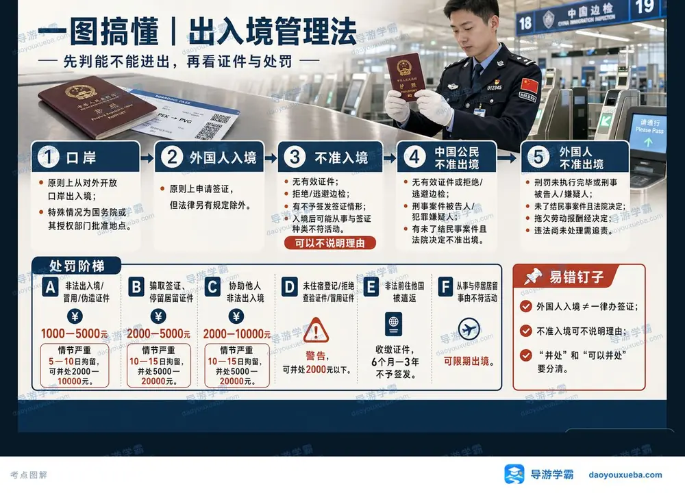 出入境处罚考点图（导游学霸·科一）