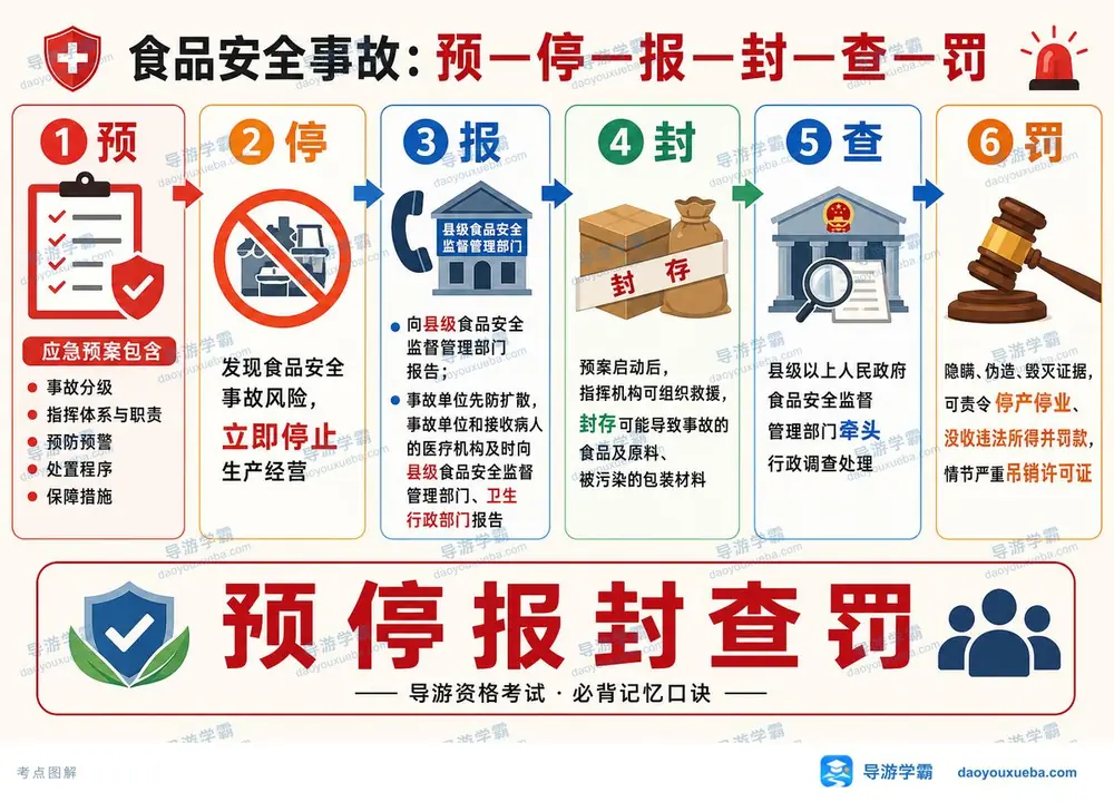 预停报封查罚一次记牢考点图（导游学霸·科一）