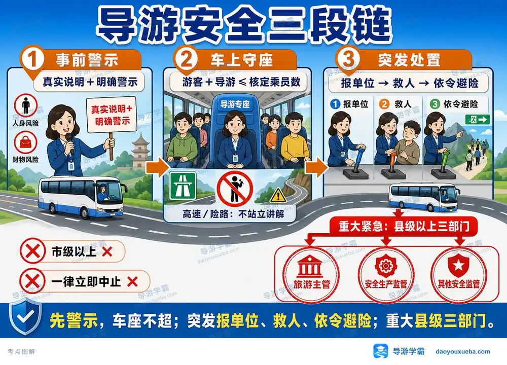 导游安全三段链考点图(导游学霸·科一)