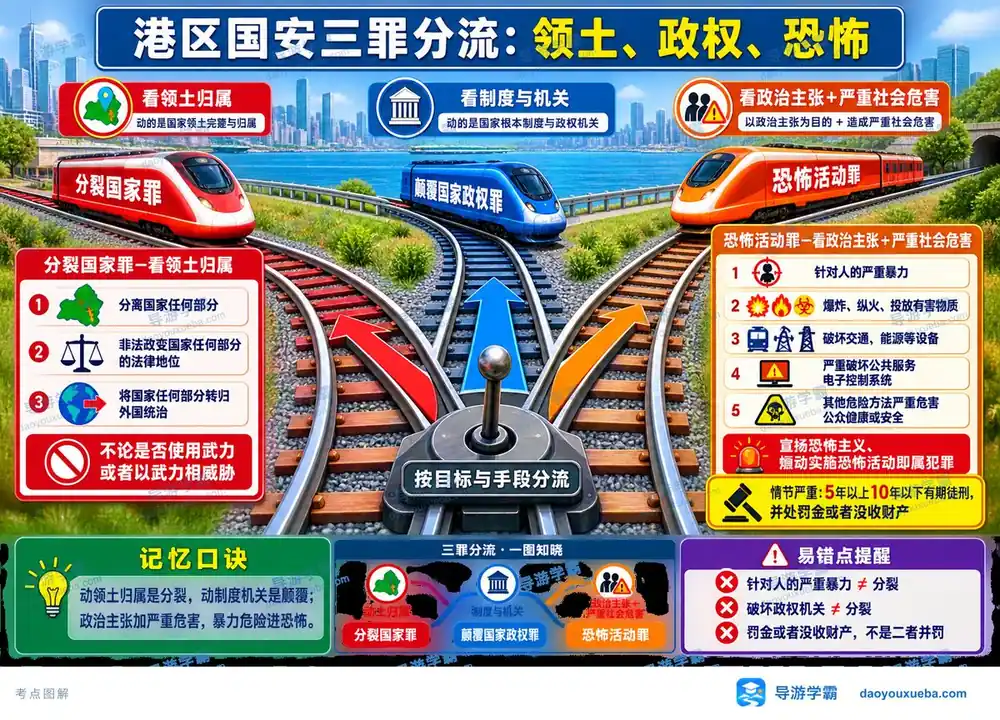 港区国安三项罪名考点图(导游学霸·科一)