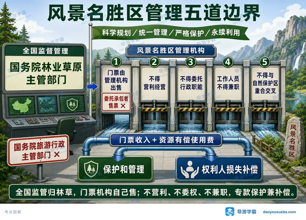导游考试风景区管理五道边界考点图(导游学霸·科一)