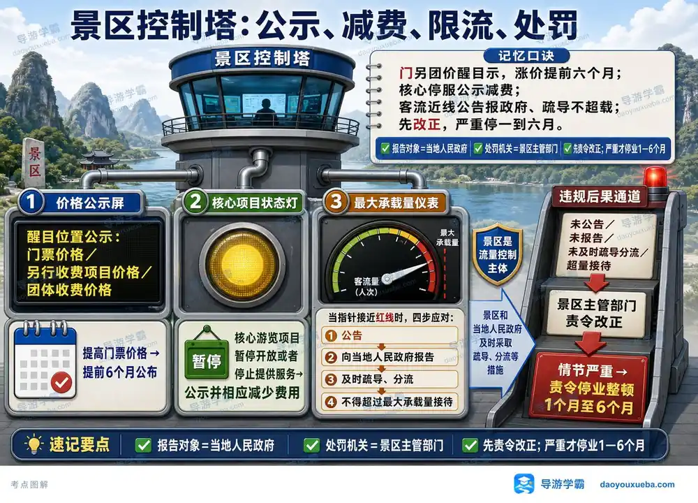 景区控制塔四大机制考点图（导游学霸·科一）