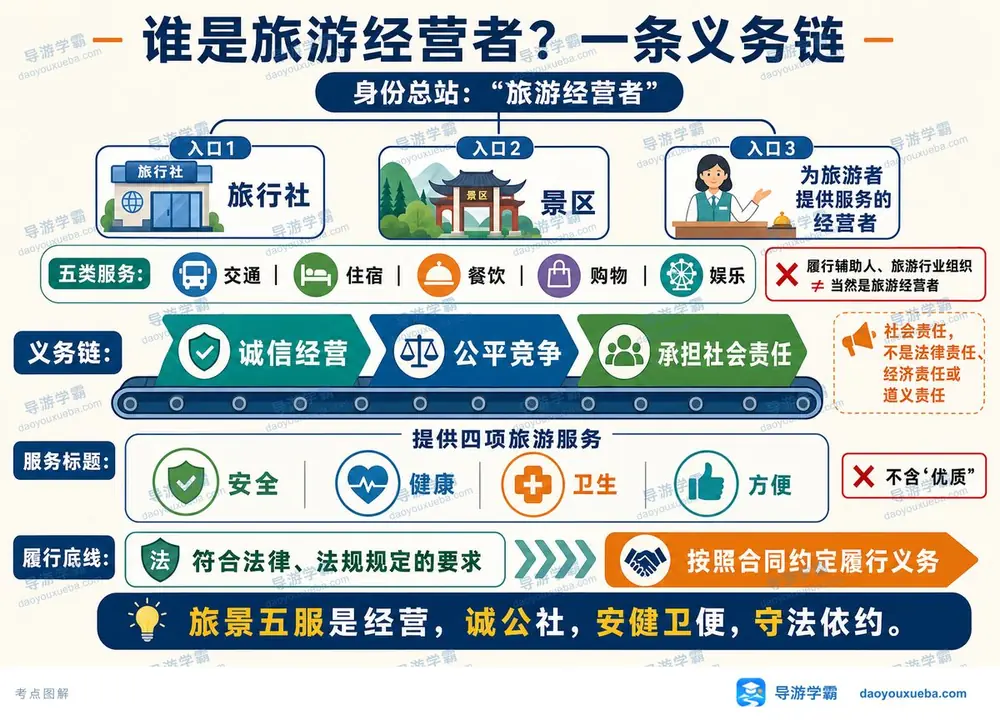 旅游经营者身份与义务考点图(导游学霸·科一)