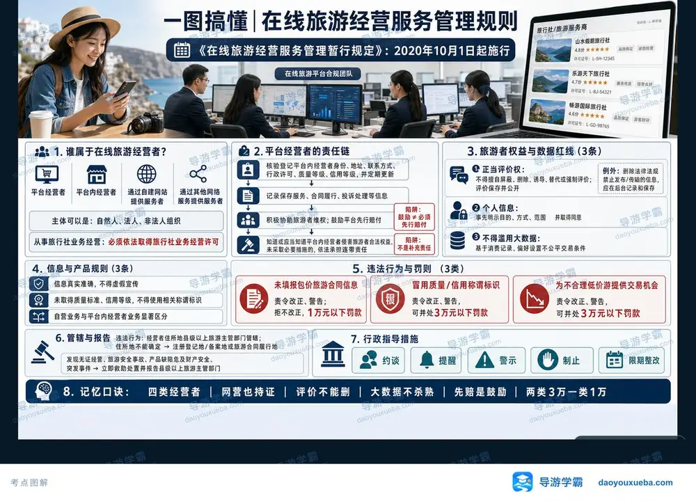 在线旅游规则考点图(导游学霸·科一)