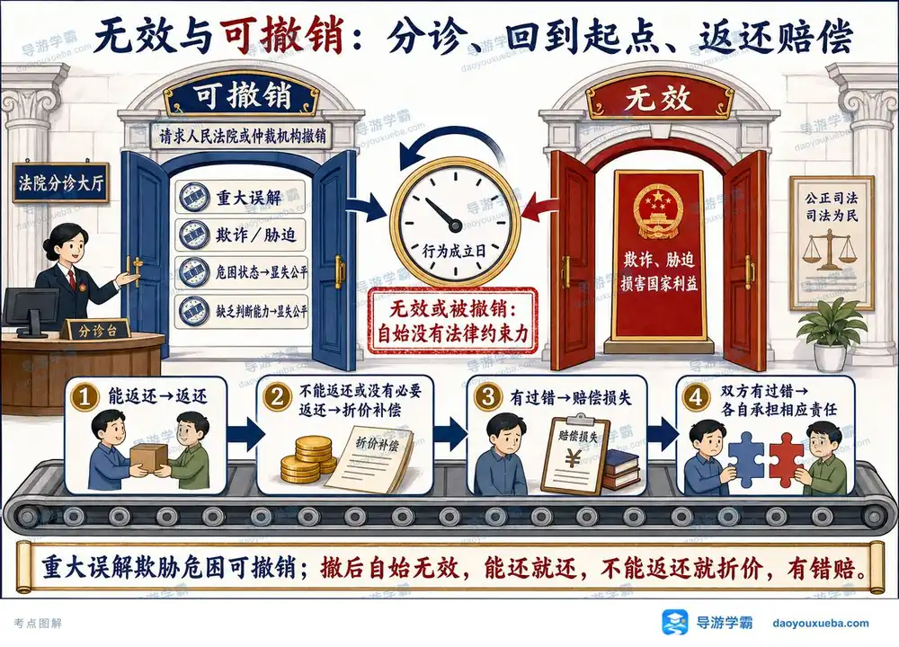 无效与可撤销合同考点图（导游学霸·科一）