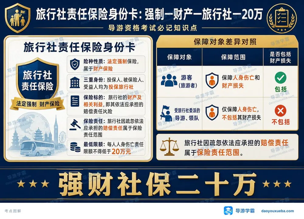 旅行社责任险身份卡考点图(导游学霸·科一)