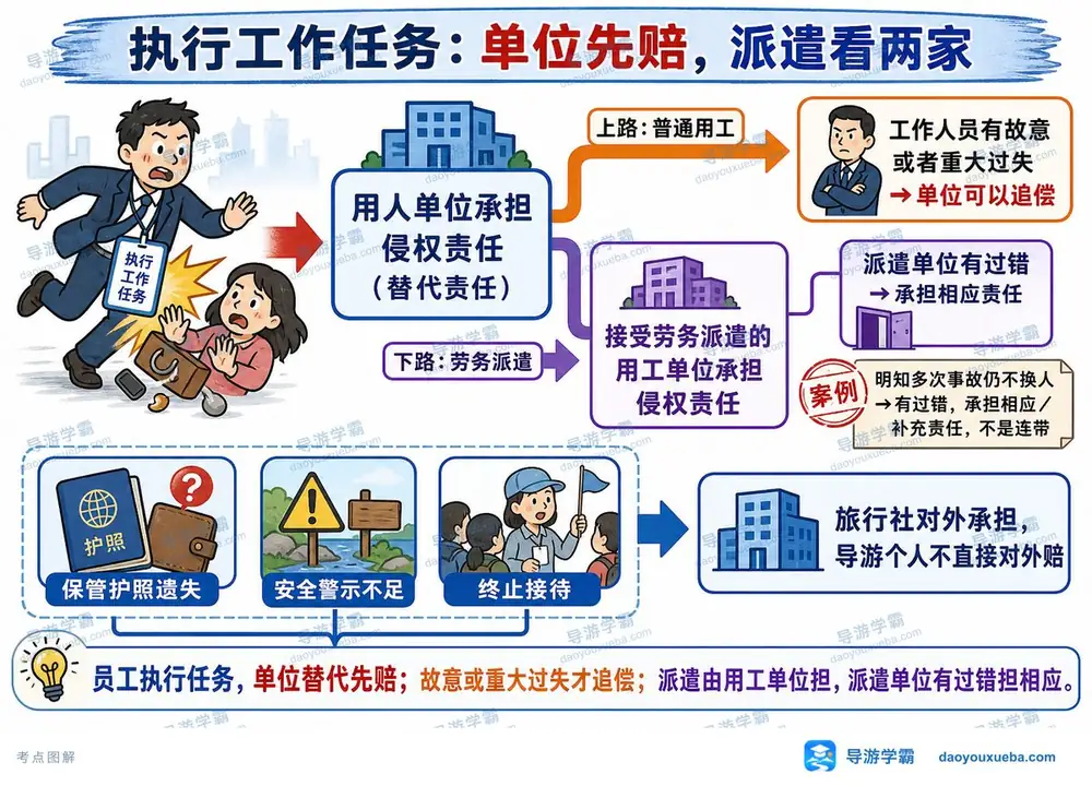 导游考试工作致害责任怎么判考点图（导游学霸·科一）