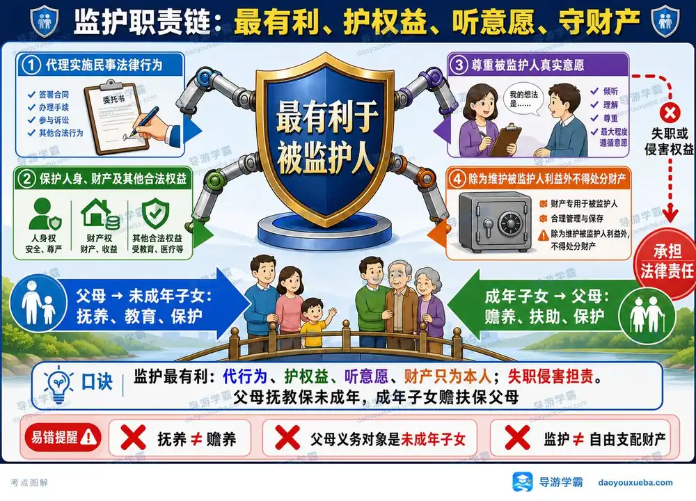 导游考试监护职责考点图(导游学霸·科一)