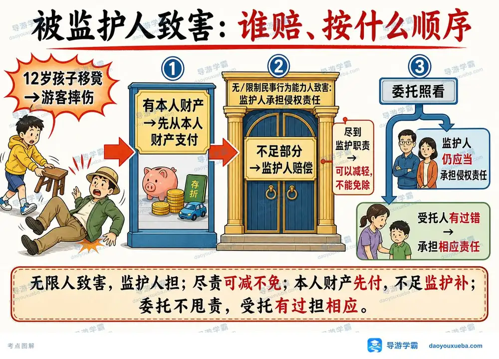 被监护人致害责任考点图（导游学霸·科一）