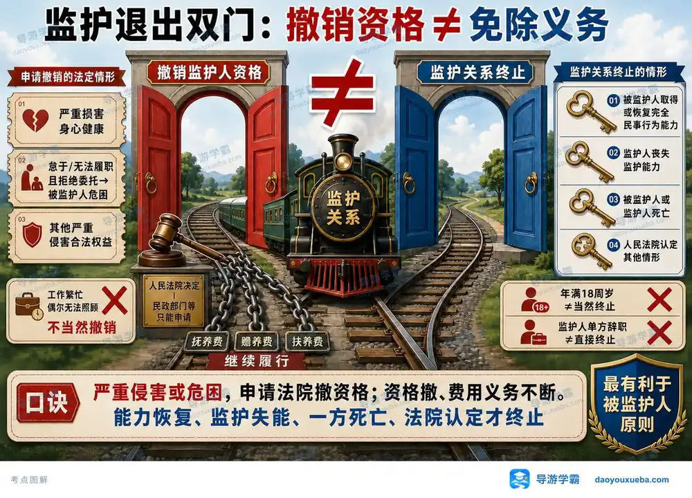 导游考试撤销监护资格考点图（导游学霸·科一）
