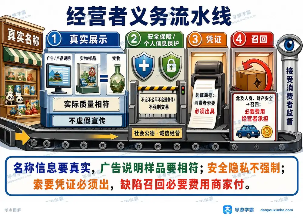 经营者义务流水线考点图（导游学霸·科一）