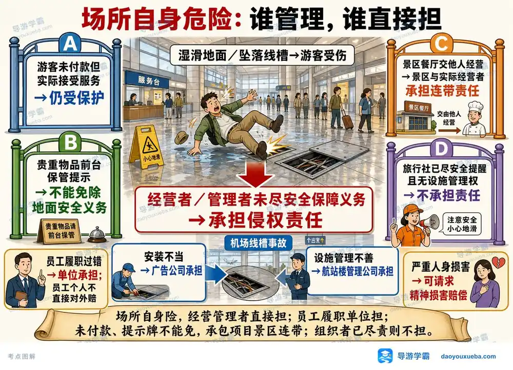 场所自身危险责任考点图（导游学霸·科一）