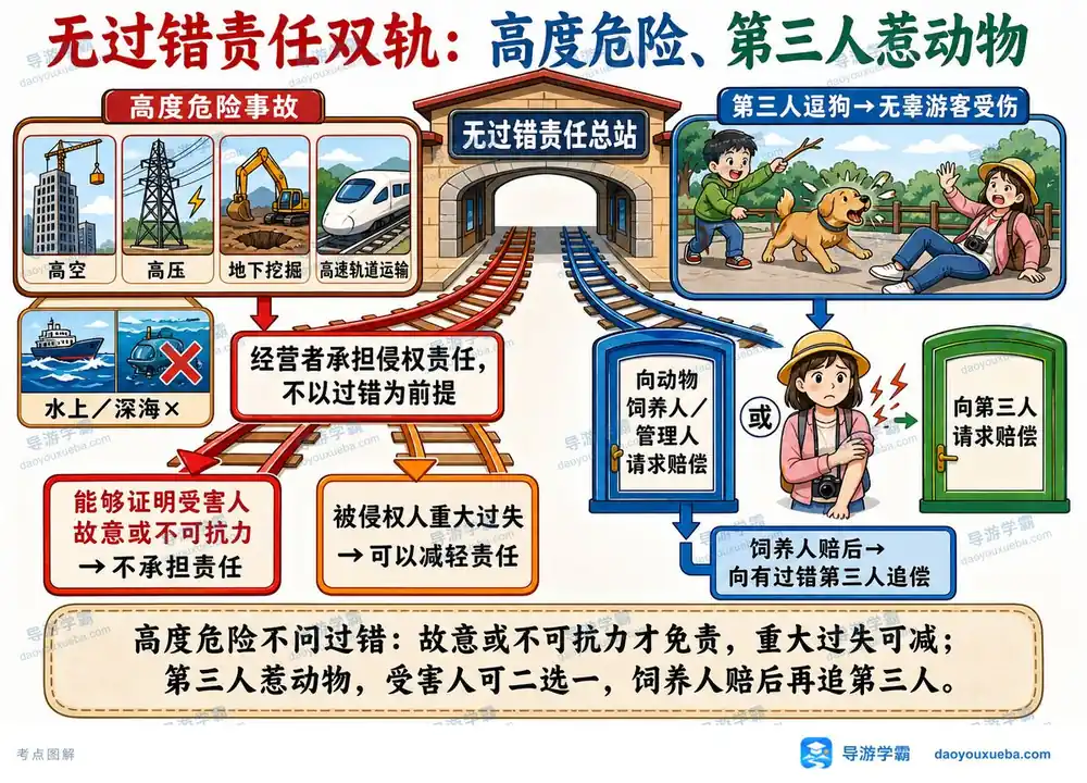 无过错责任双轨考点图(导游学霸·科一)