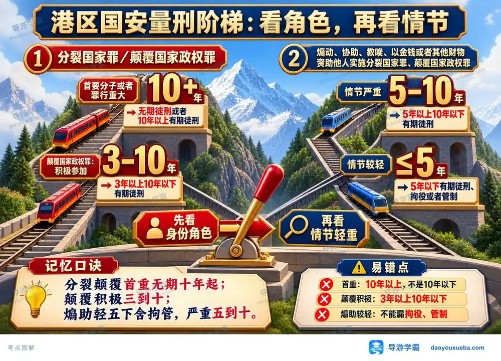 港区国安量刑阶梯考点图(导游学霸·科一)