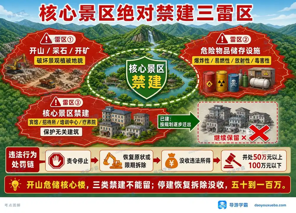 核心景区禁建三雷区考点图（导游学霸·科一）