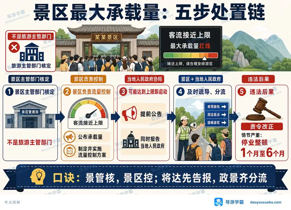 景区最大承载量五步考点图(导游学霸·科一)
