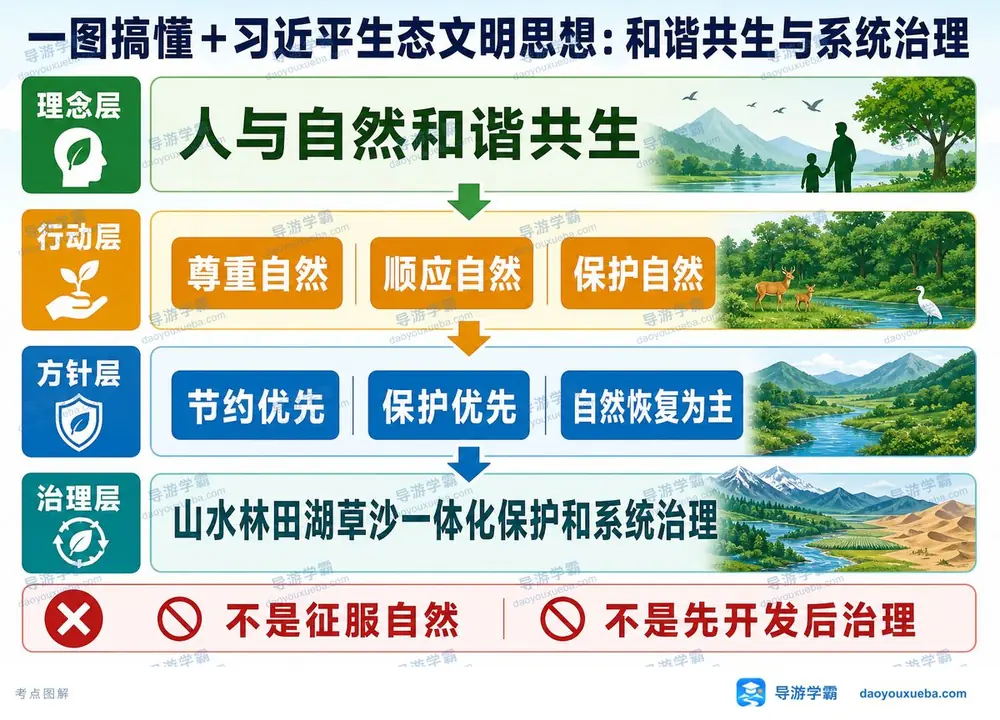 习近平生态文明思想一张图记考点图（导游学霸·科一）