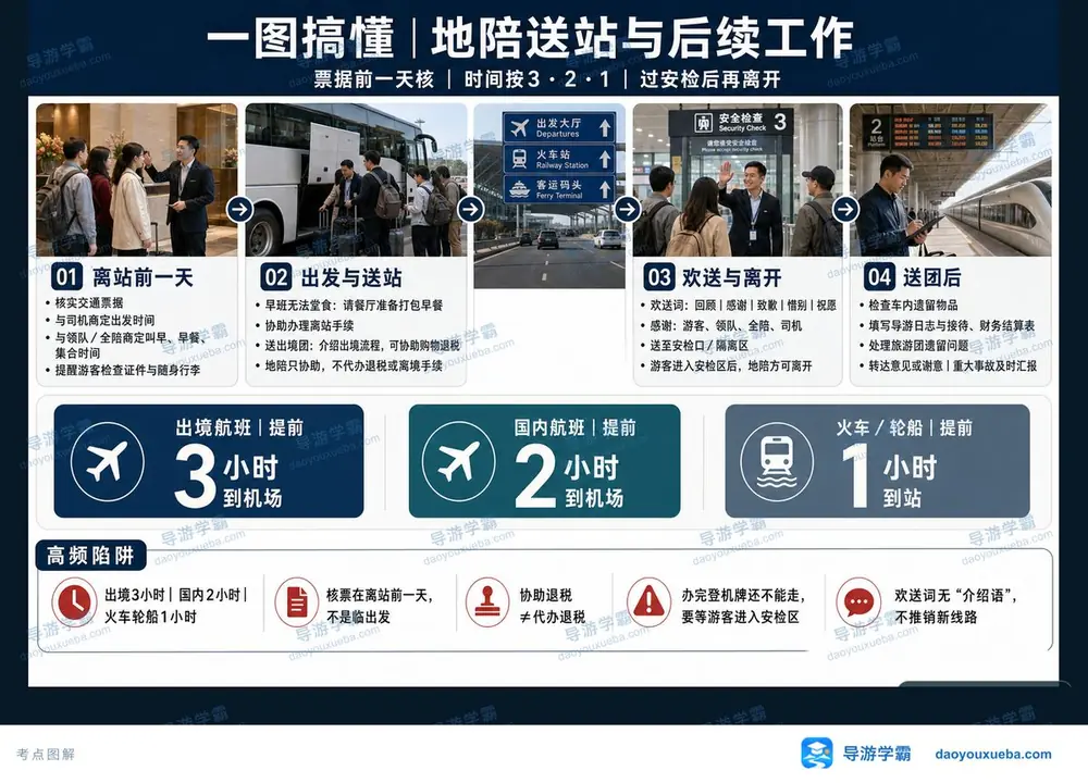 地陪送站321时间法则考点图（导游学霸·科二）