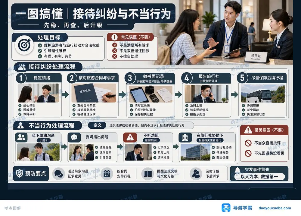 接待纠纷与不当行为处理考点图(导游学霸·科二)