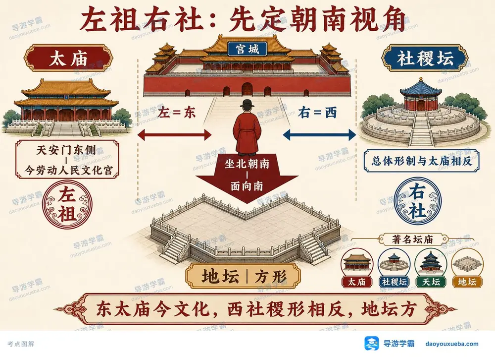 北京坛庙方位考点图（导游学霸·科三）