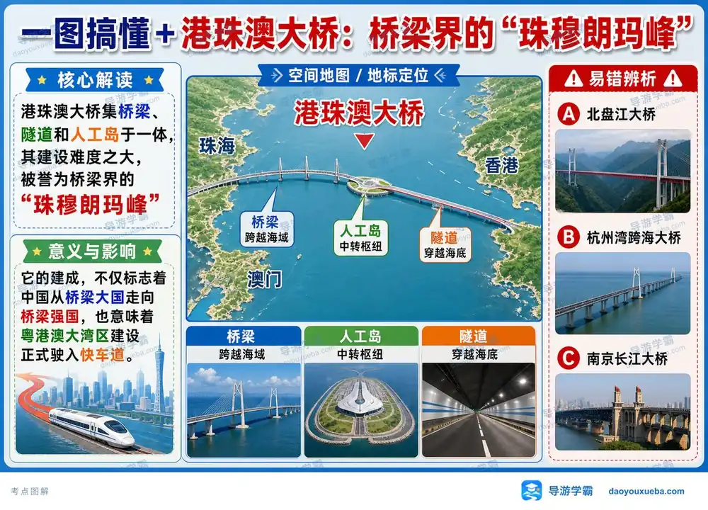 港珠澳大桥地位考点图（导游学霸·科三）