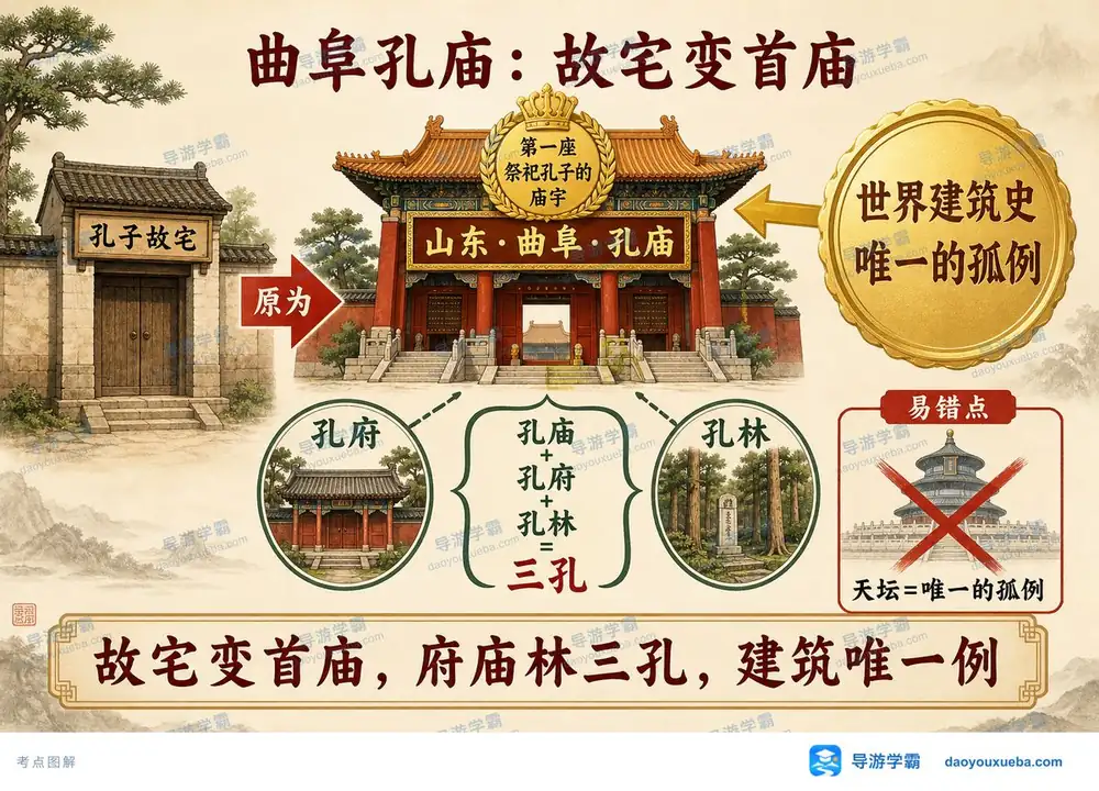 山东曲阜孔庙故宅首庙考点图（导游学霸·科三）