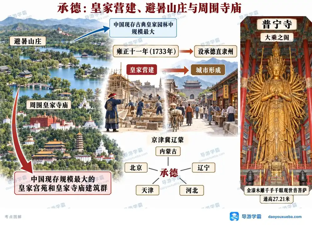 承德避暑山庄与周围寺庙考点图(导游学霸·科三)