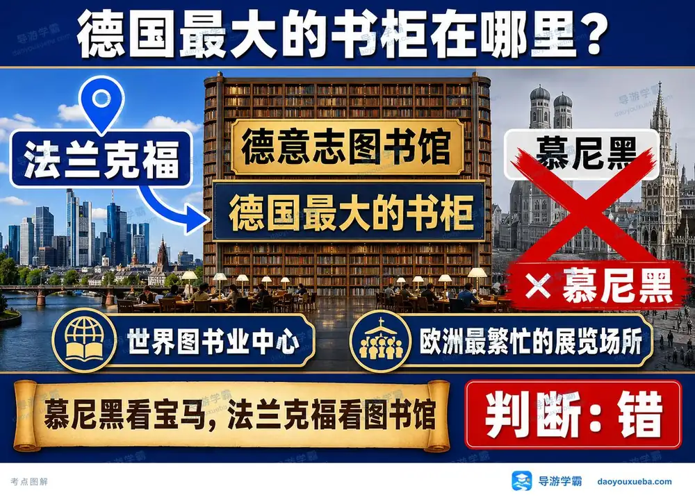 德国最大书柜法兰克福考点图（导游学霸·科三）