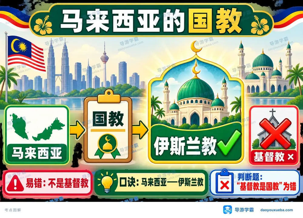 马来西亚国教考点速记辨析考点图（导游学霸·科三）