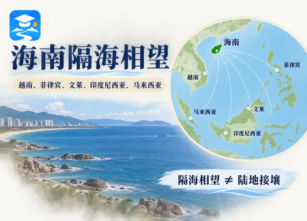 海南隔海相望五大邻国考点图(导游学霸·科三)
