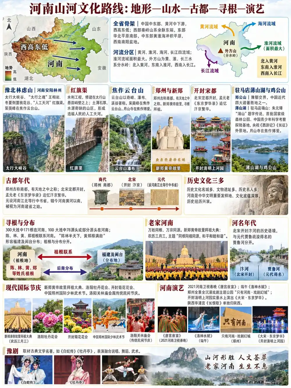 老家河南山河与文脉考点图(导游学霸·科三)
