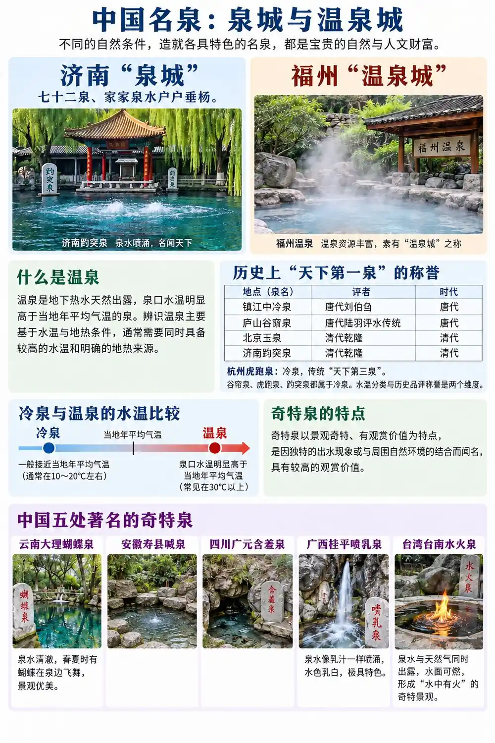 名泉分类与第一泉评定考点图（导游学霸·科三）