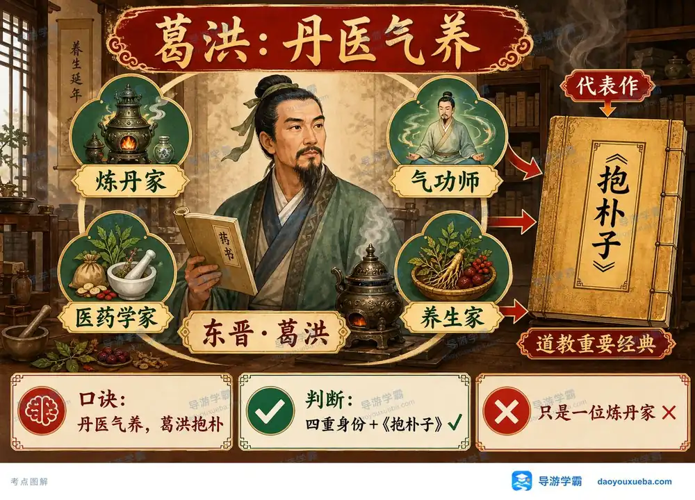 东晋葛洪四重身份考点图(导游学霸·科三)