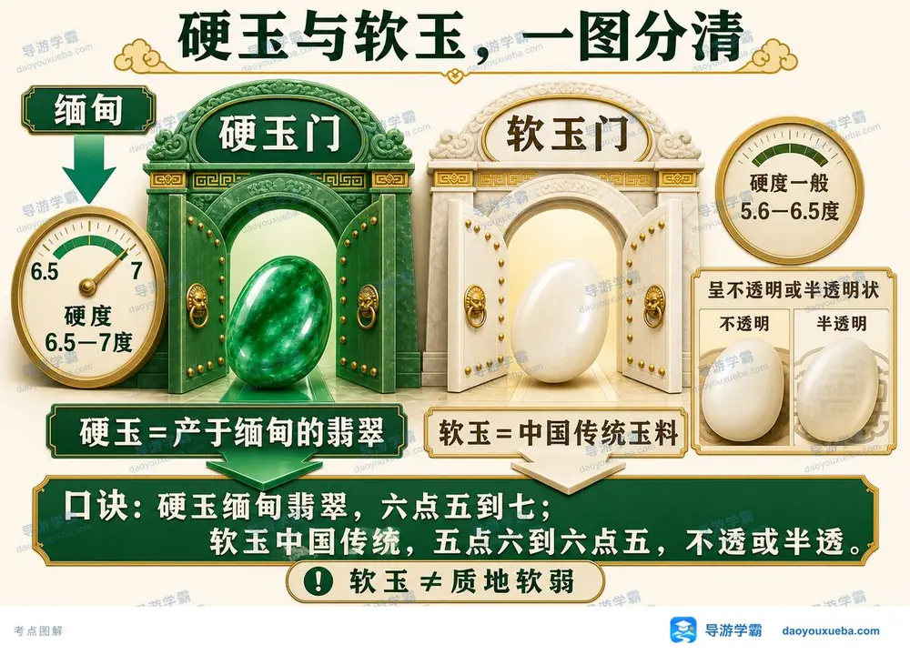硬玉与软玉区别考点图（导游学霸·科三）