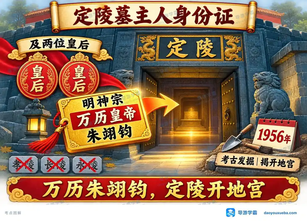 明定陵墓主人身份证考点图（导游学霸·科三）