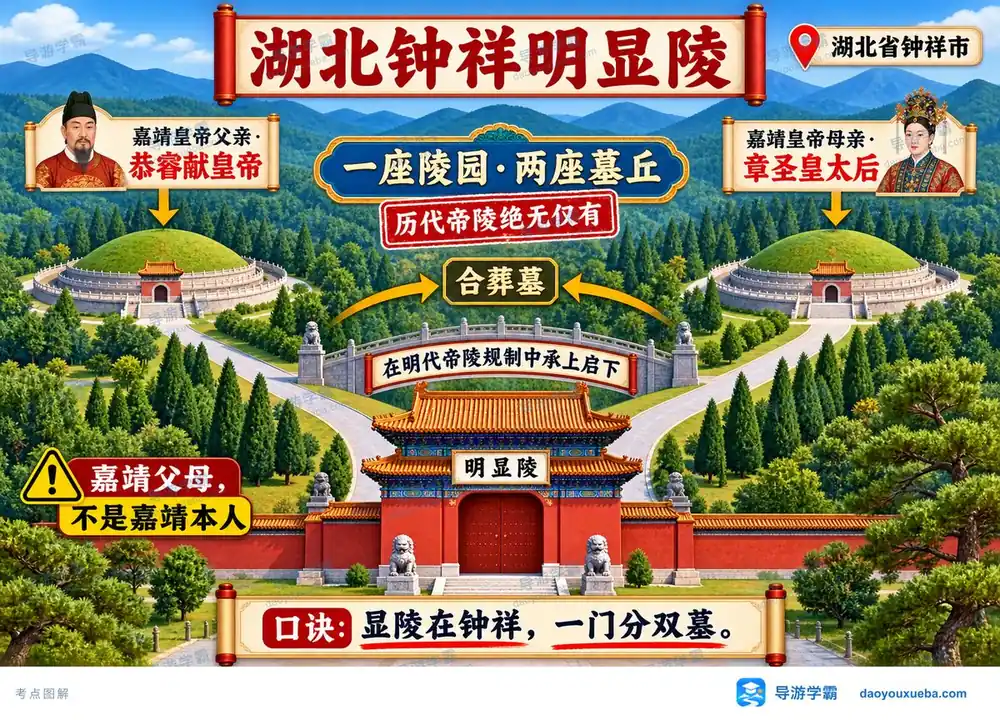湖北钟祥明显陵独特形制考点图(导游学霸·科三)