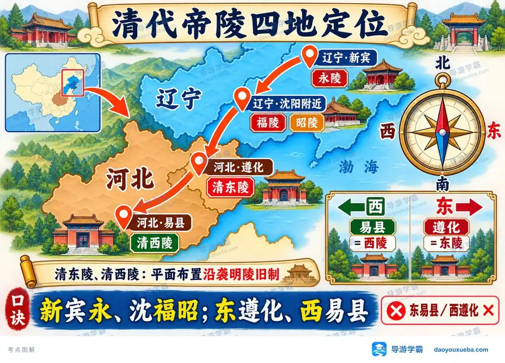 清代帝陵四大分布地考点图（导游学霸·科三）