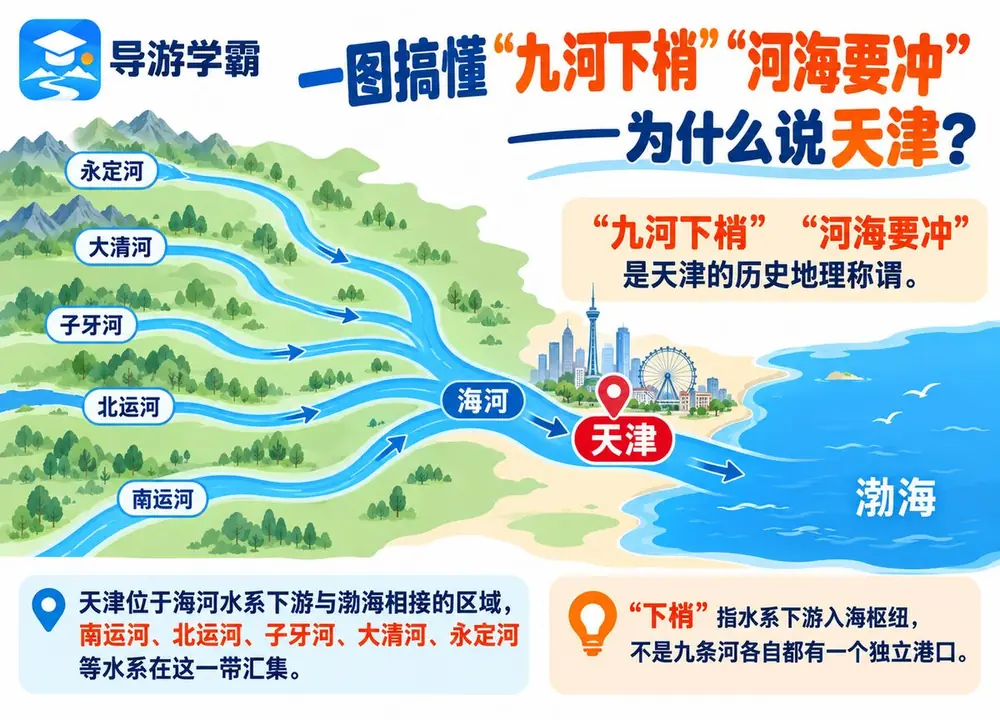 天津九河下梢与河海要冲考点图(导游学霸·科三)
