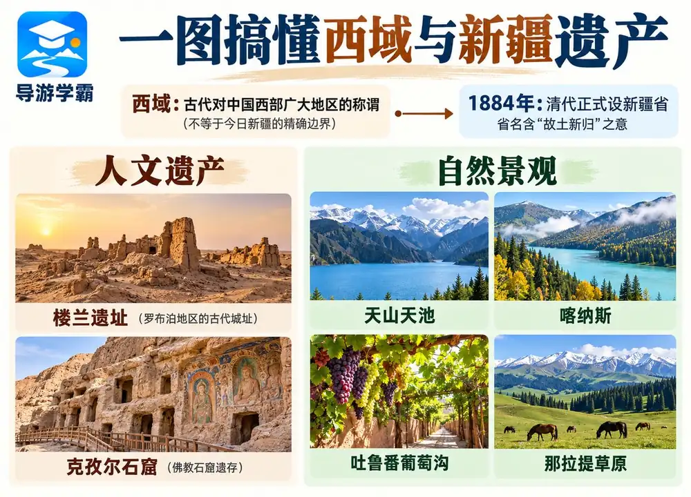 西域概念与新疆遗产名胜考点图（导游学霸·科三）