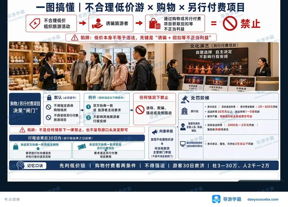 不合理低价游与购物法条考点图（导游学霸·科三）