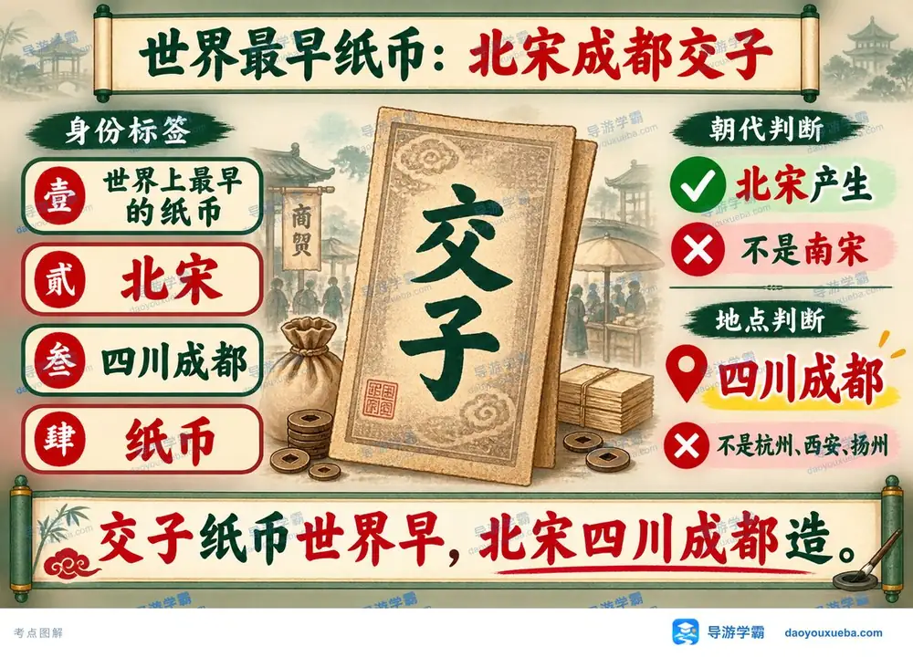 世界最早纸币北宋成都交子考点图（导游学霸·科三）