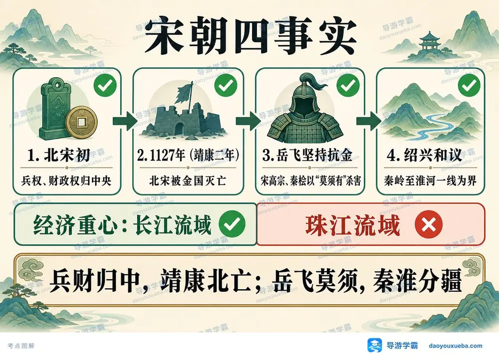 宋朝四大核心史实考点图（导游学霸·科三）