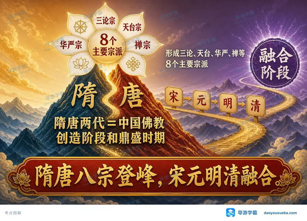 佛教宗派历史演进考点图(导游学霸·科三)